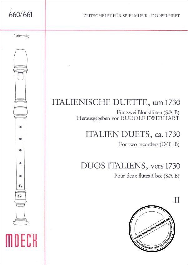 Titelbild für ZFS 660-661 - ITALIENISCHE DUETTE UM 1730