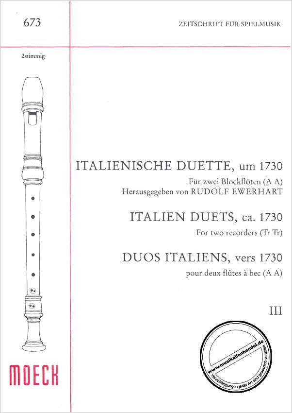 Titelbild für ZFS 673 - ITALIENISCHE DUETTE UM 1730