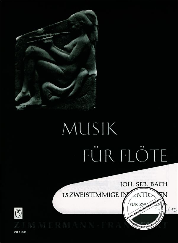 Titelbild für ZM 11980 - 15 ZWEISTIMMIGE INVENTIONEN BWV 772-786