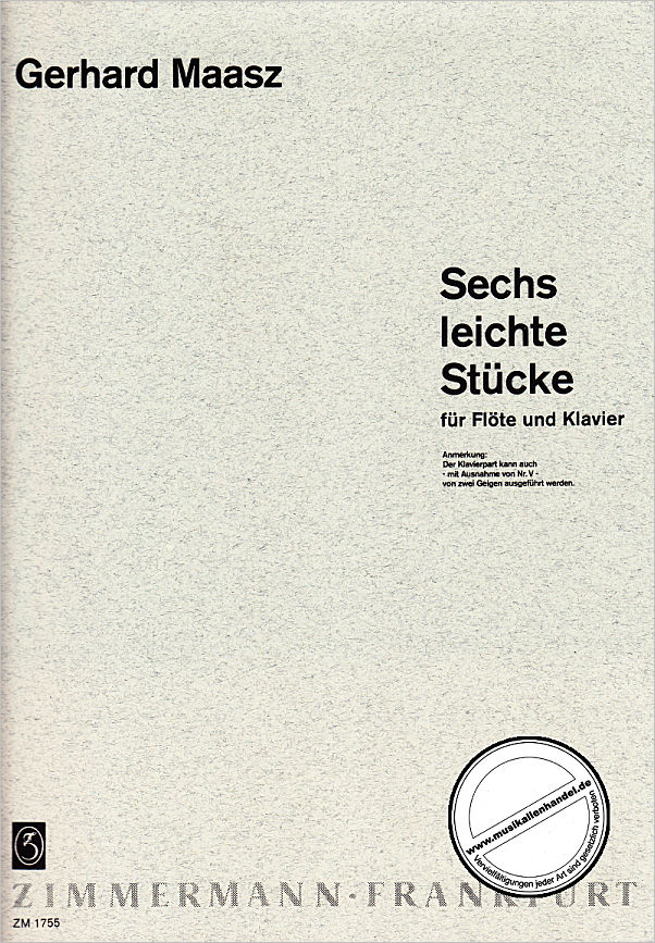 Titelbild für ZM 17550 - 6 LEICHTE STUECKE
