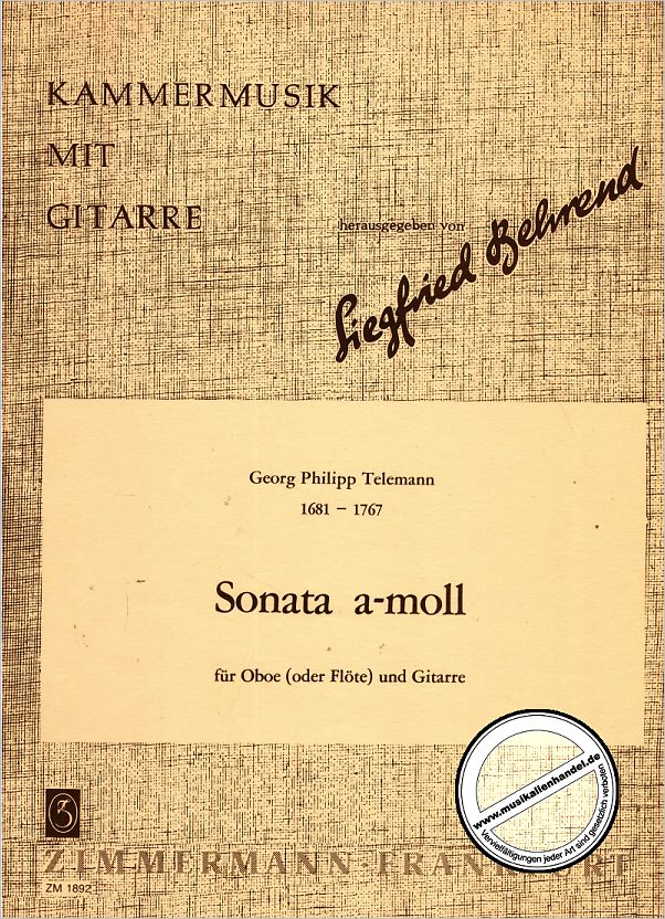Titelbild für ZM 18920 - SONATE A-MOLL