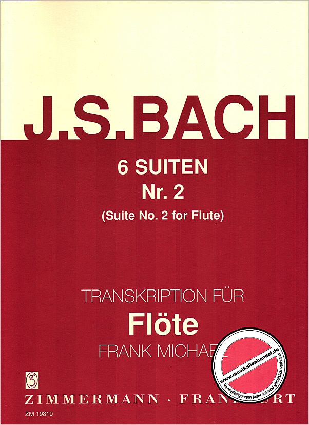 Titelbild für ZM 19810 - SUITE 2 D-MOLL BWV 1008