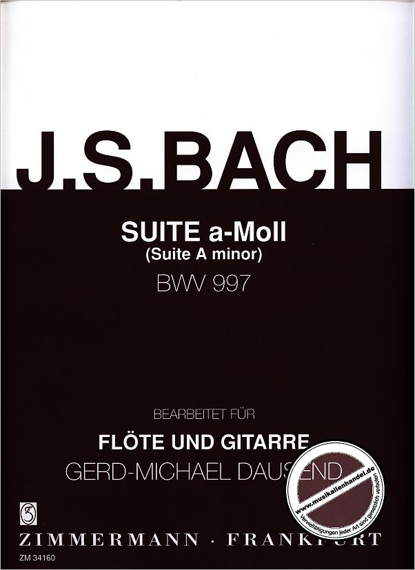 Titelbild für ZM 34160 - SUITE A-MOLL BWV 997