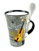Titelbild für LSCAP004VIOG - CAPPUCCINO TASSE MIT LOEFFEL GEIGE GRAU