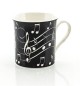 Titelbild für LSNBLMM012 - TASSE MUSIC NOTES WEISS AUF SCHWARZEM HINTERGRUND